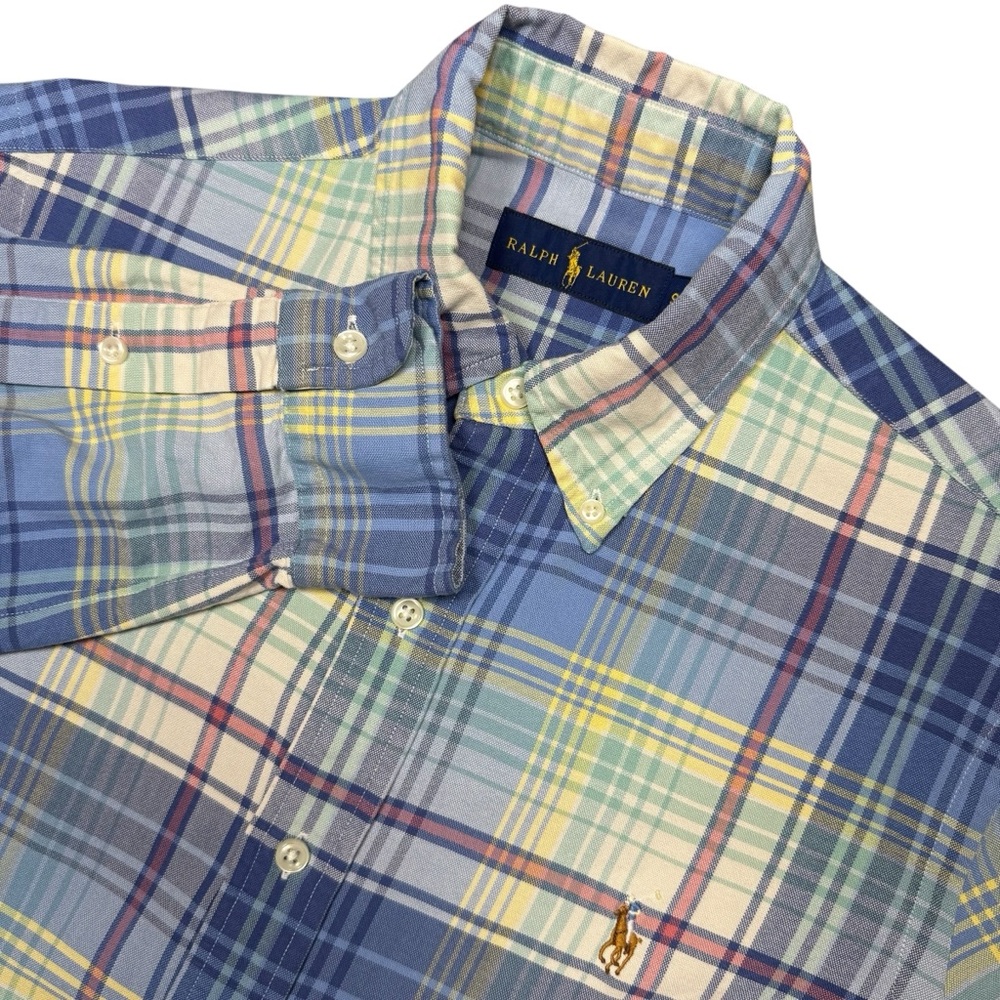 Ralph Lauren‎ Men’s S Blue Multicolor Plaid Cotton Long Sleeve Shirt